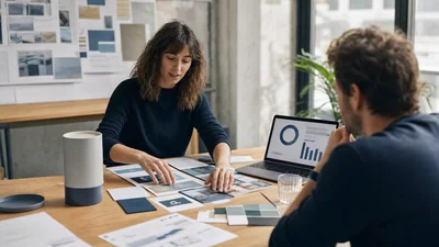 Marketingmanagerin plant eine Kampagne
