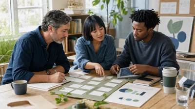 Team plant ein gemeinnütziges Projekt