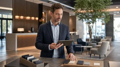 Hotelmanager plant den Betriebsablauf